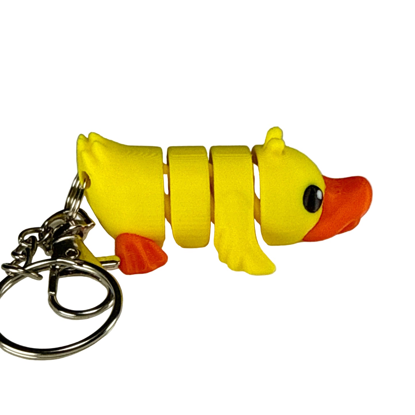 Duck - 3D Printed Pet Keychain - Flexible Articulating Fidget Stress Relief Toy
