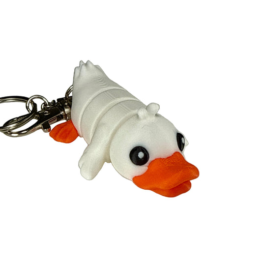Duck - 3D Printed Pet Keychain - Flexible Articulating Fidget Stress Relief Toy