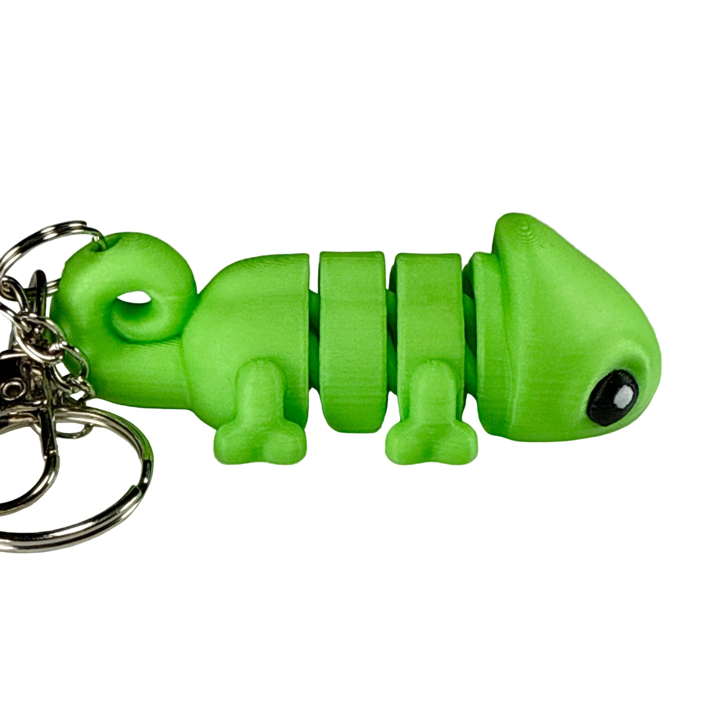 Chameleon - 3D Printed Pet Keychain - Flexible Articulating Fidget Stress Relief Toy