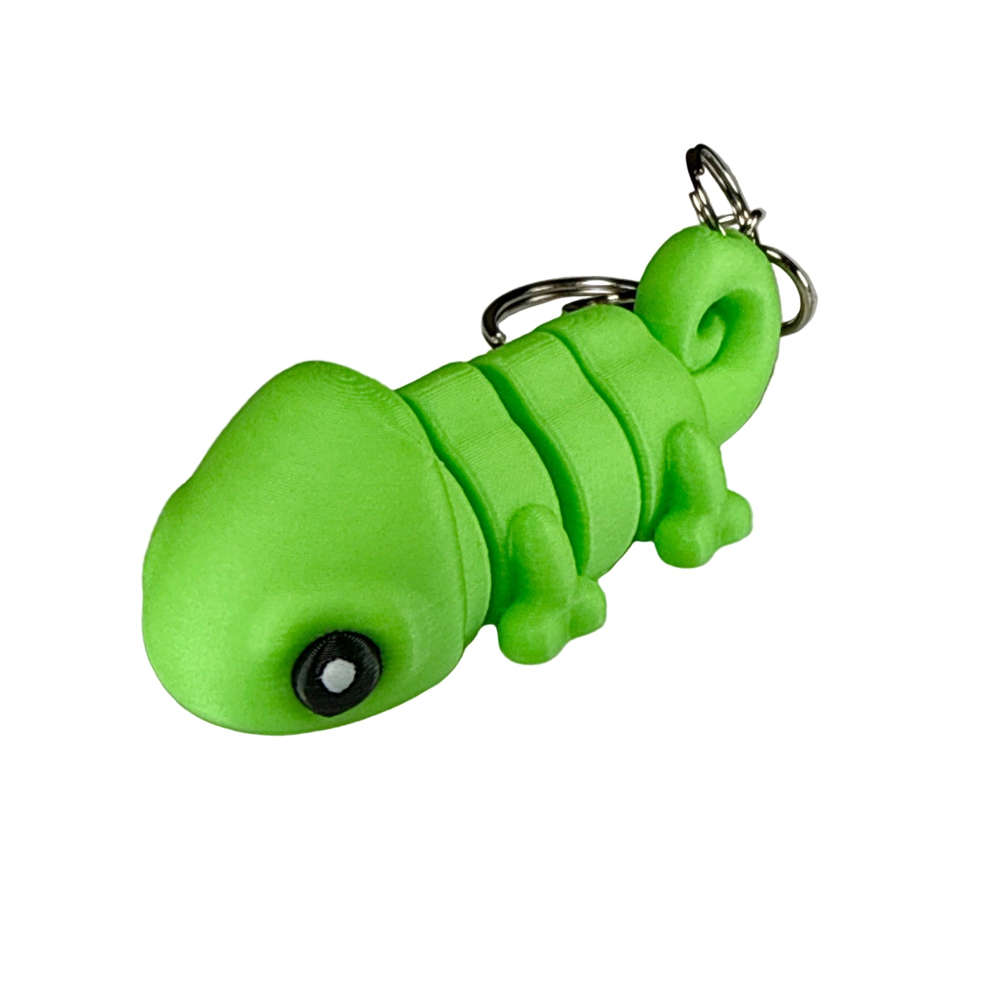 Chameleon - 3D Printed Pet Keychain - Flexible Articulating Fidget Stress Relief Toy