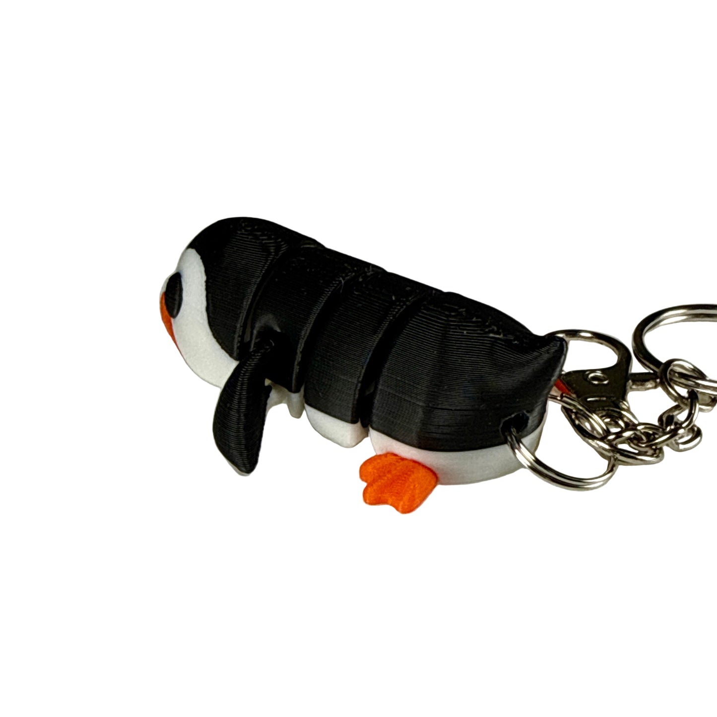 Penguin - 3D Printed Pet Keychain - Flexible Articulating Fidget Stress Relief Toy