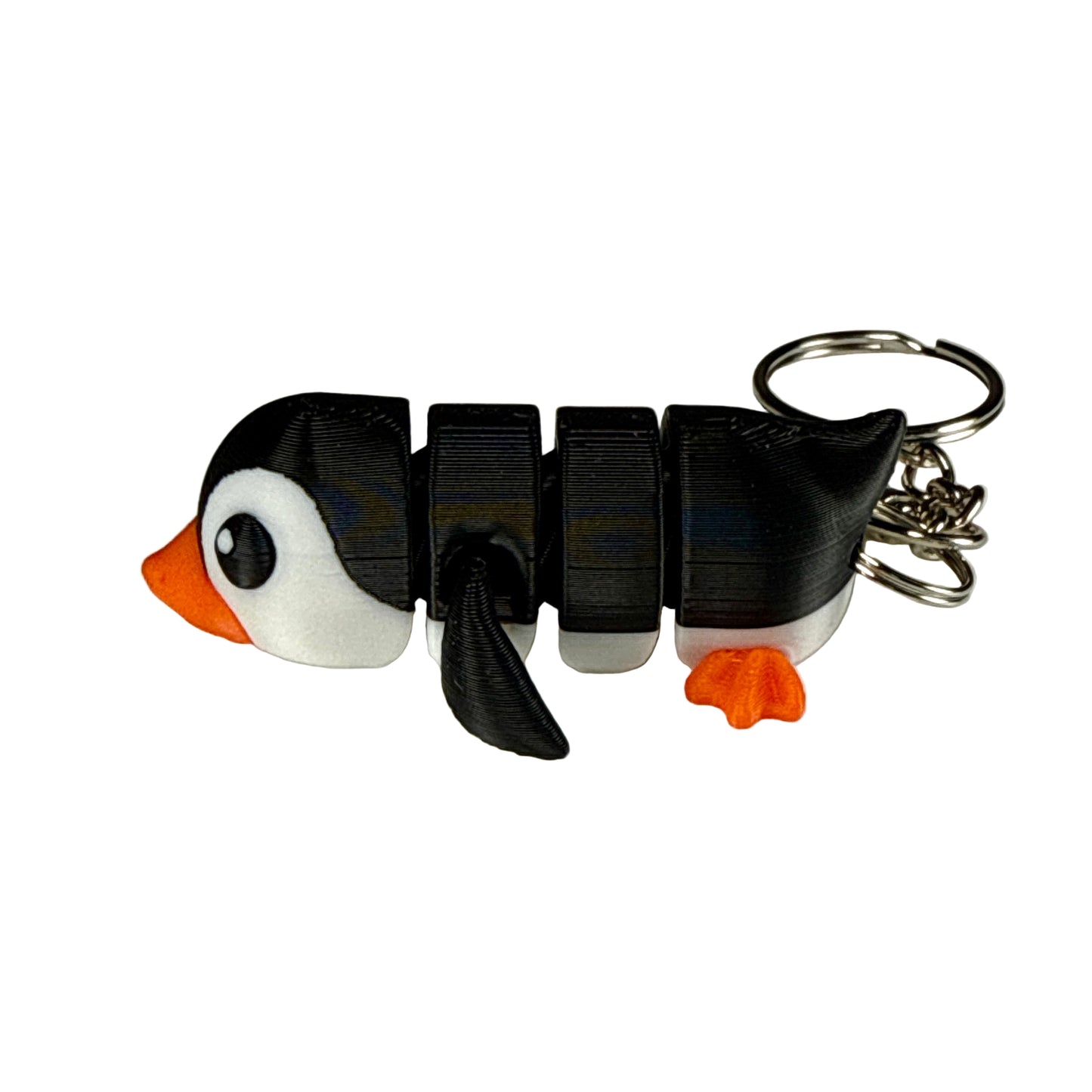 Penguin - 3D Printed Pet Keychain - Flexible Articulating Fidget Stress Relief Toy