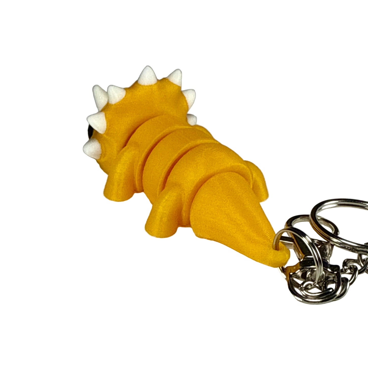 Triceratops - 3D Printed Pet Keychain - Flexible Articulating Fidget Stress Relief Toy
