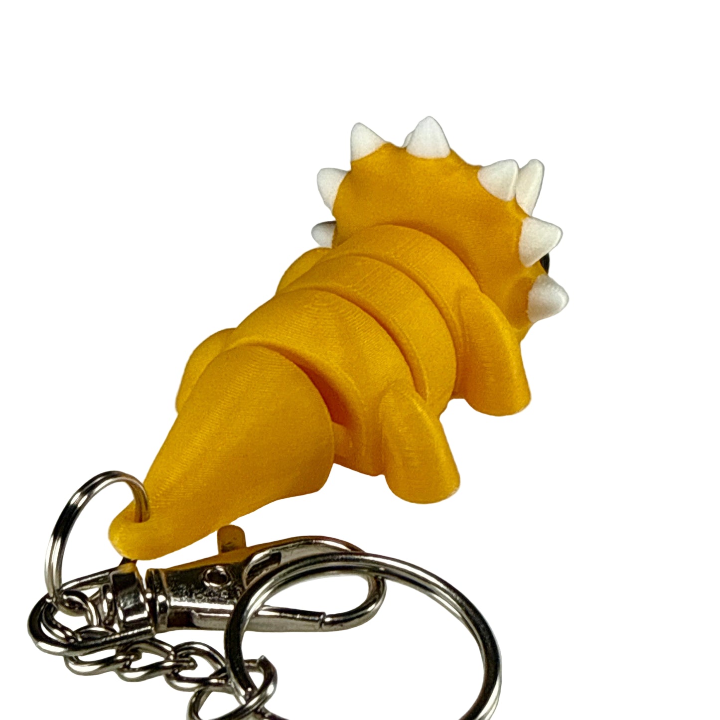 Triceratops - 3D Printed Pet Keychain - Flexible Articulating Fidget Stress Relief Toy