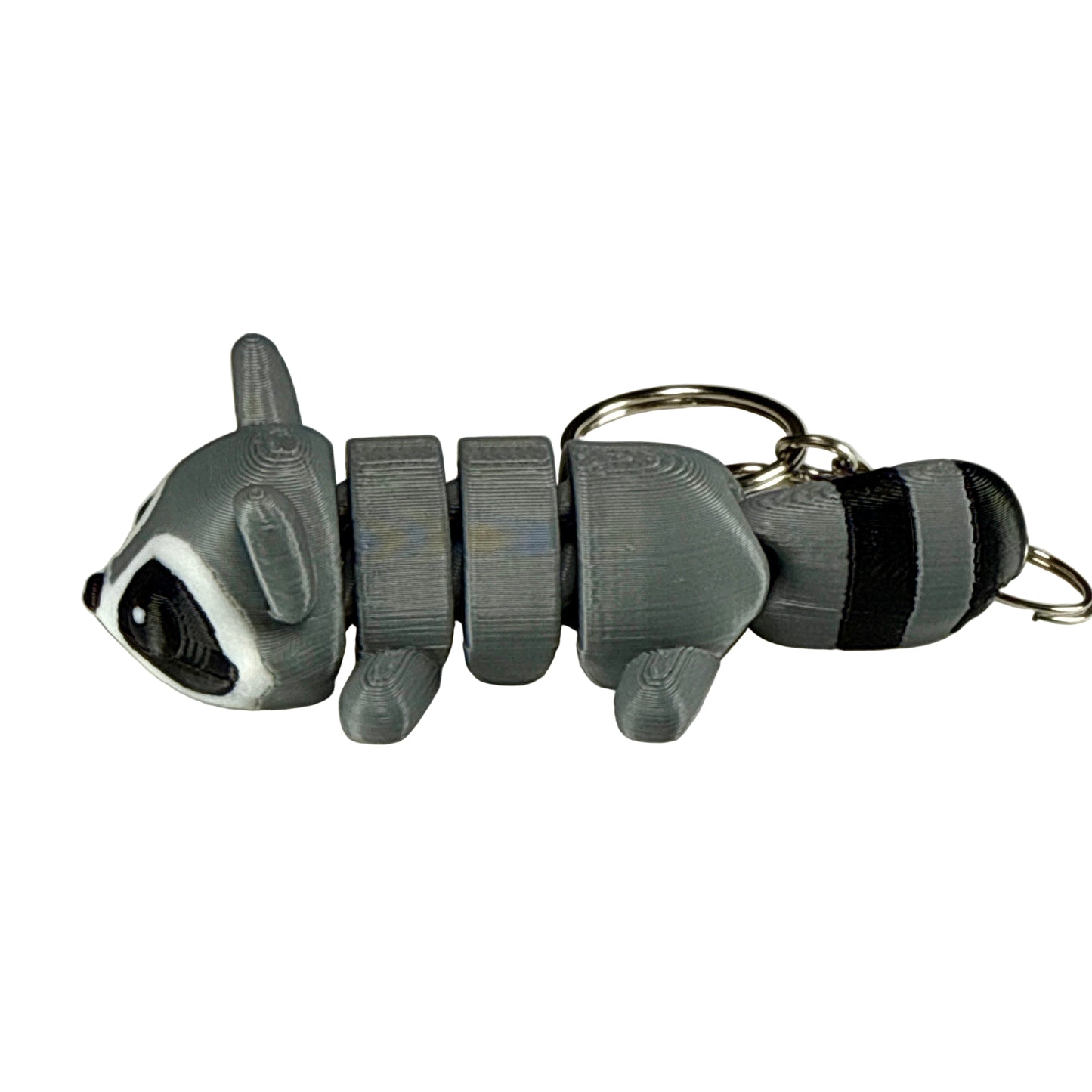 Raccoon - 3D Printed Pet Keychain - Flexible Articulating Fidget Stress Relief Toy