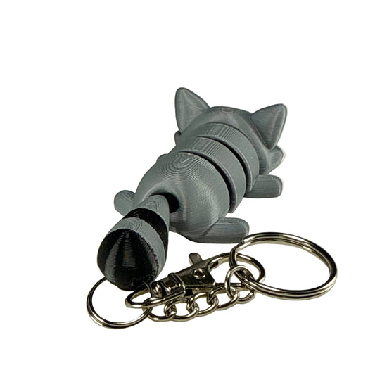 Raccoon - 3D Printed Pet Keychain - Flexible Articulating Fidget Stress Relief Toy