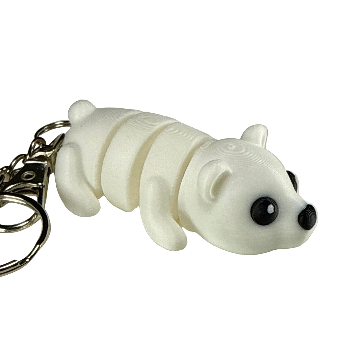 Polar Bear - 3D Printed Pet Keychain - Flexible Articulating Fidget Stress Relief Toy