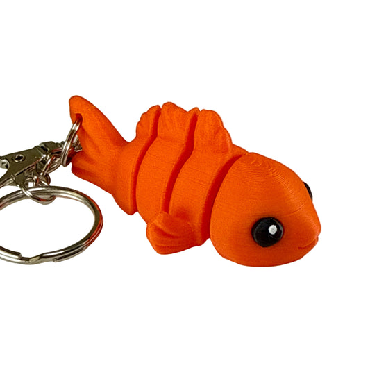 Goldfish - 3D Printed Pet Keychain - Flexible Articulating Fidget Stress Relief Toy