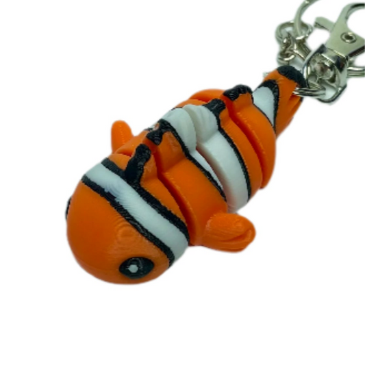 Clownfish - "Flexi-Pet" Keychain Fidget Stress Relief Toy [3D Printed]