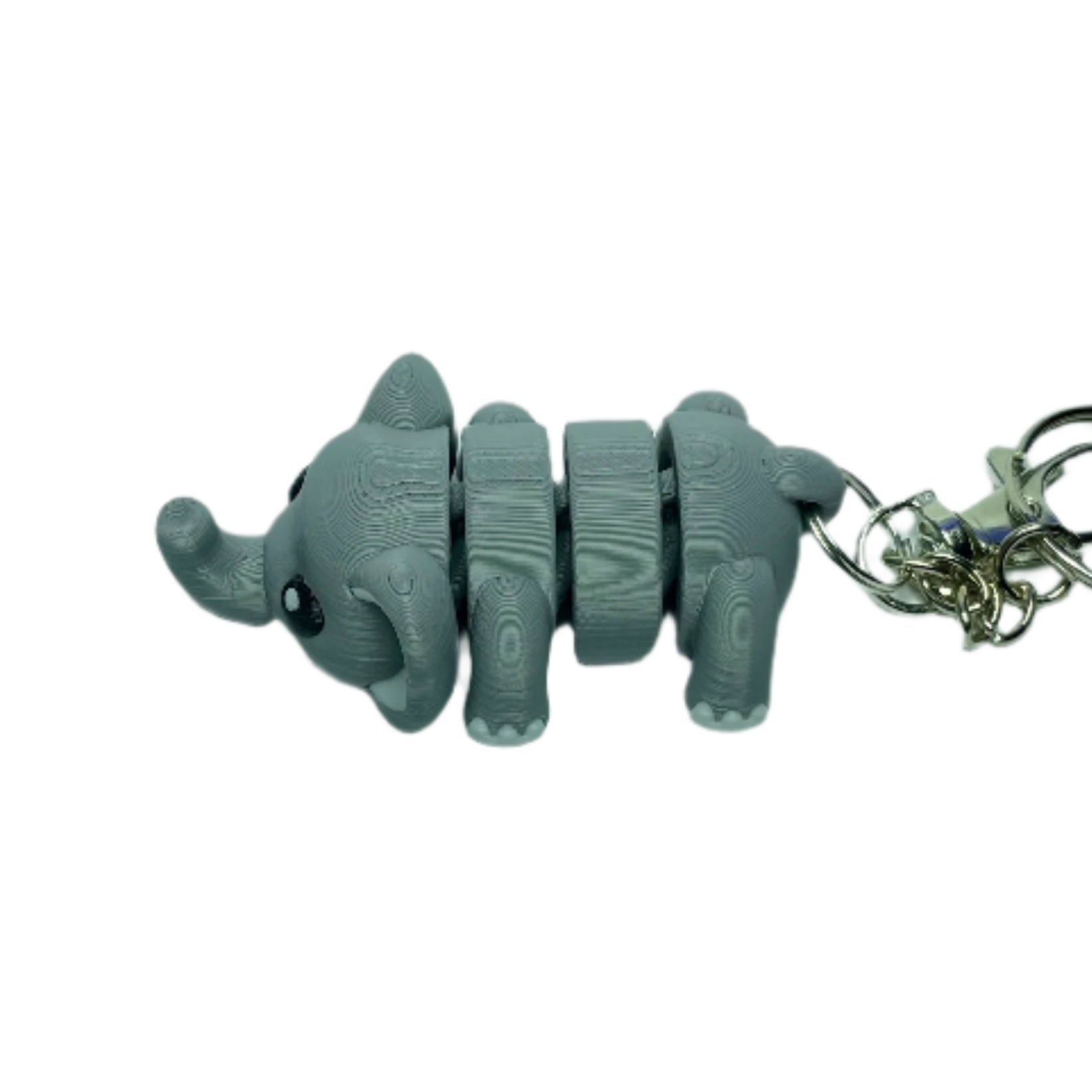 3D printed flexible elephant keychain fidget toy