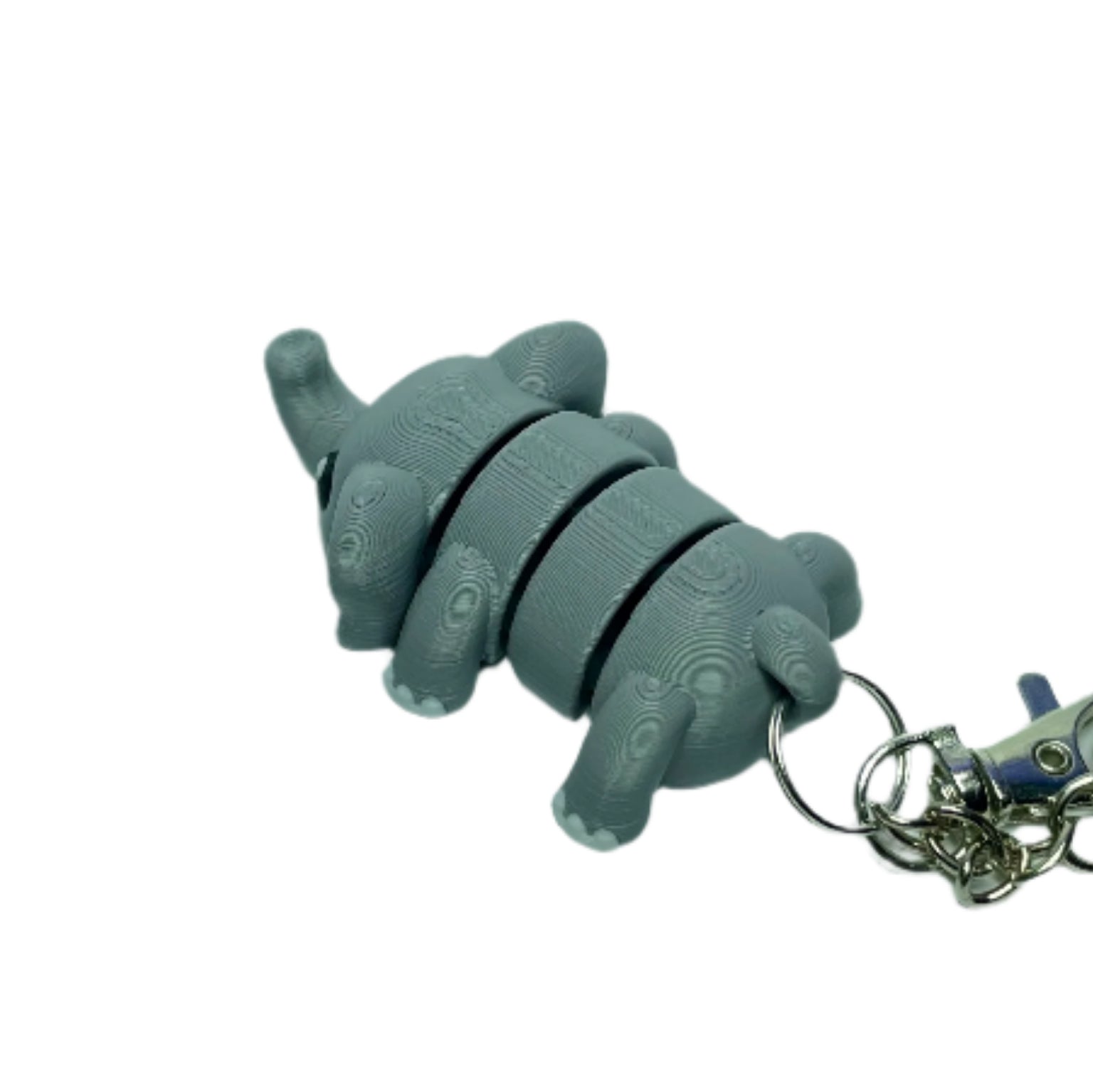 3D printed flexible elephant keychain fidget toy