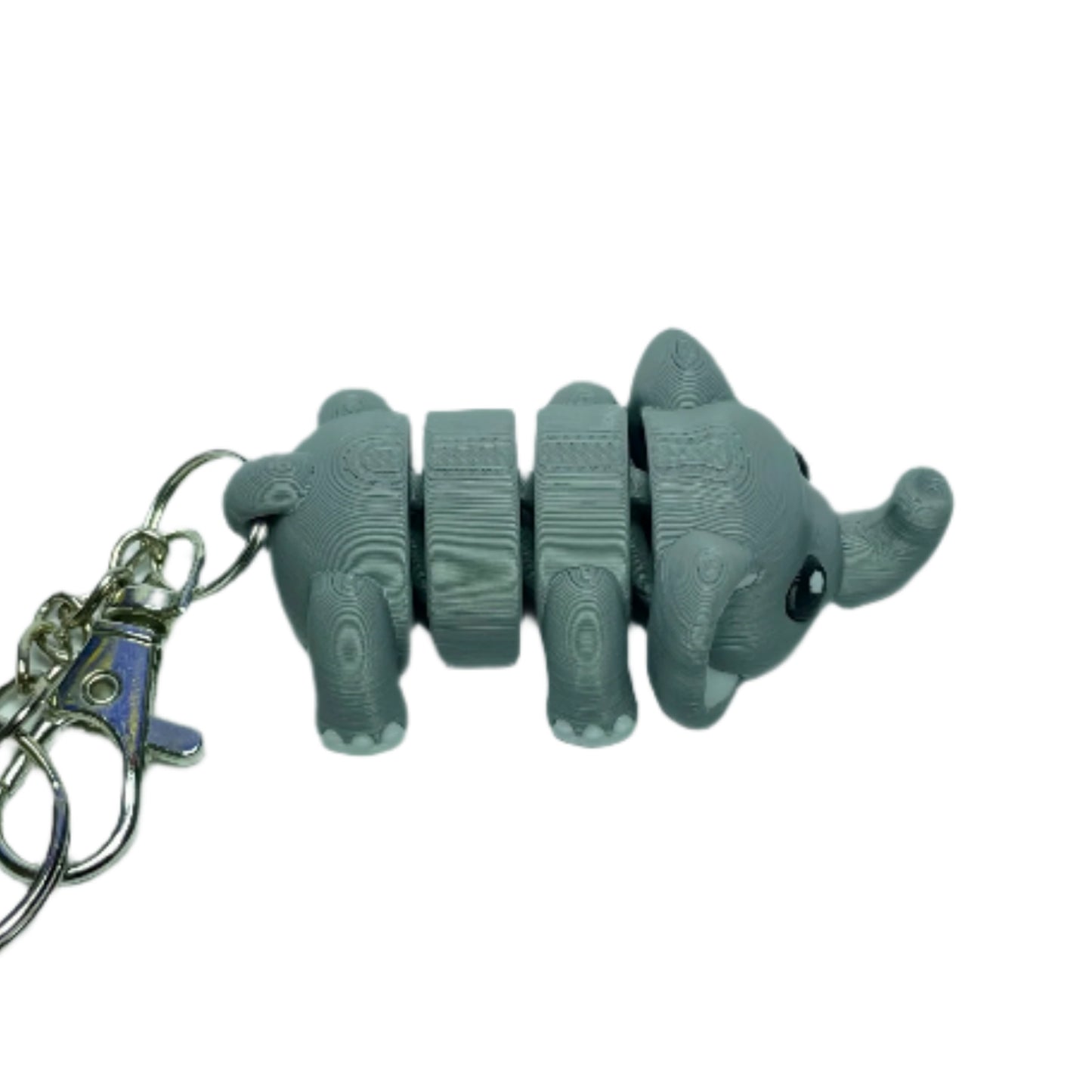 3D printed flexible elephant keychain fidget toy