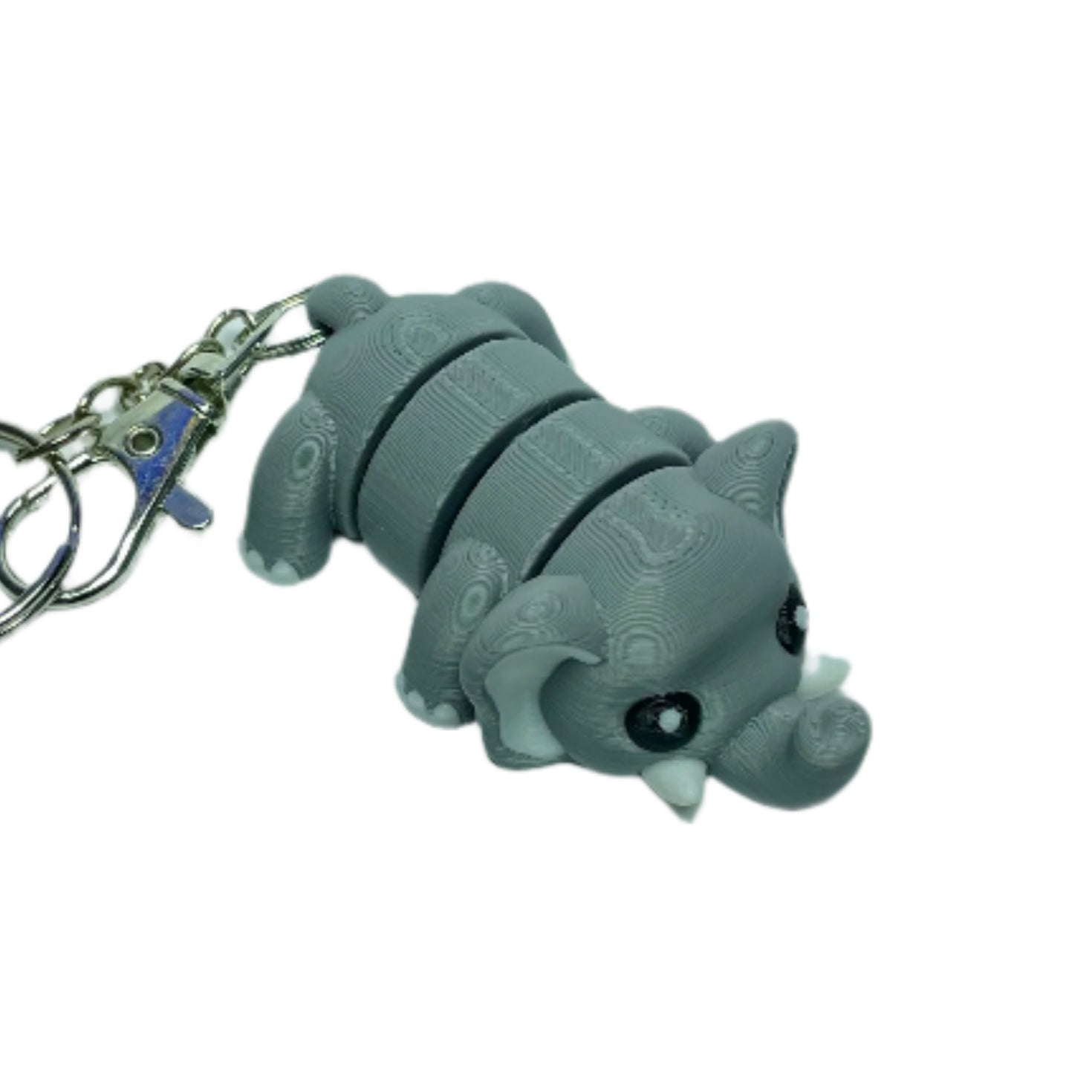 3D printed flexible elephant keychain fidget toy