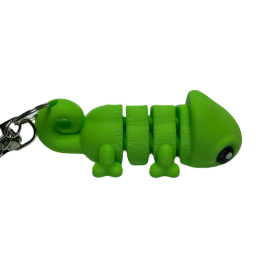 3D printed flexible chameleon keychain