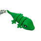 3D printed green gecko keychain fidget toy