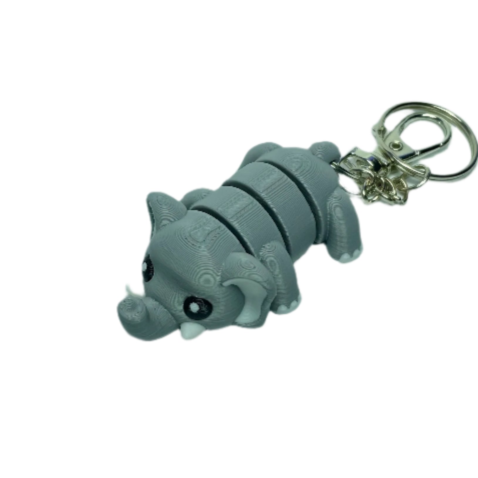 3D printed flexible elephant keychain fidget toy