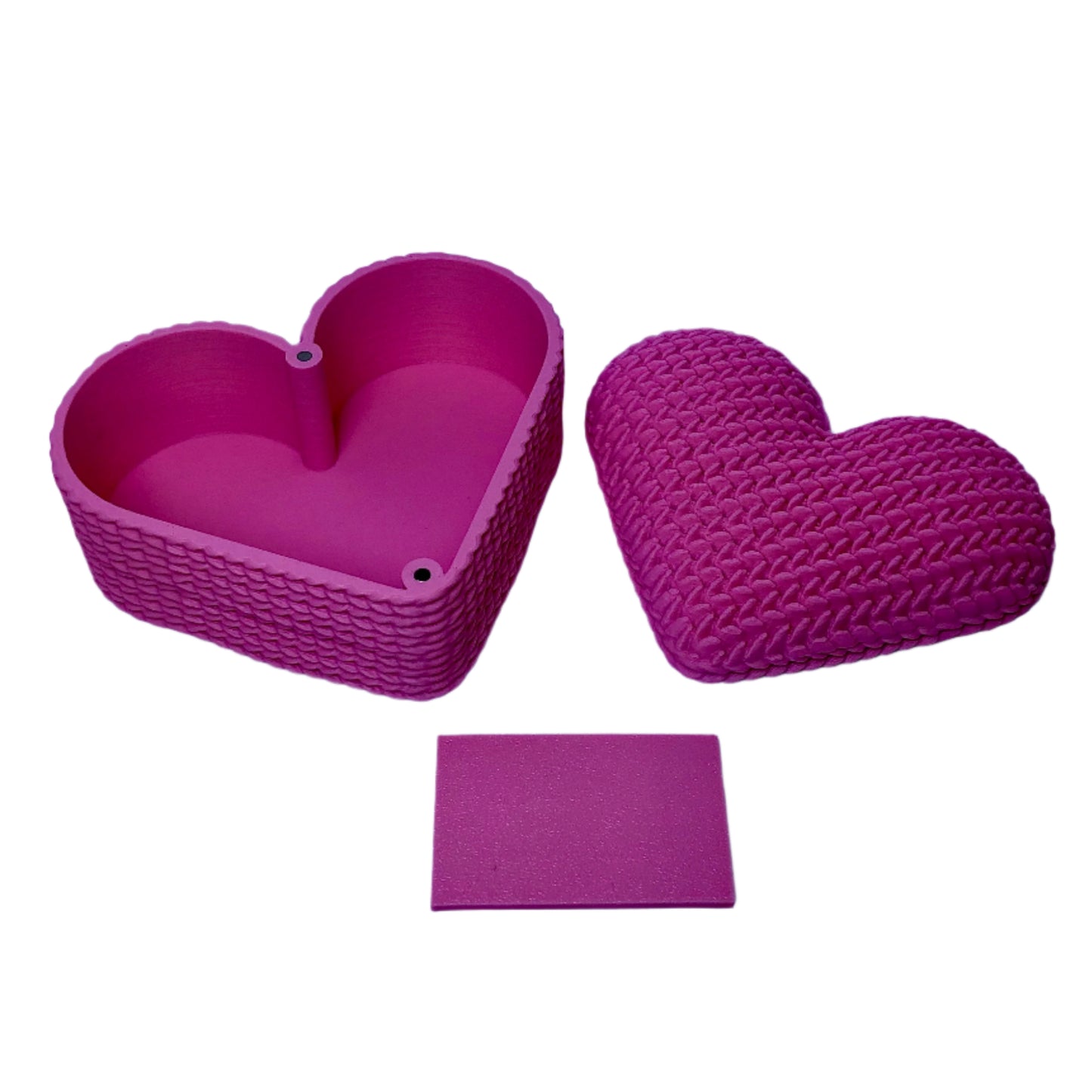 Heart-Shaped Knit Texture Gift Box with Magnetic Lid and Divider