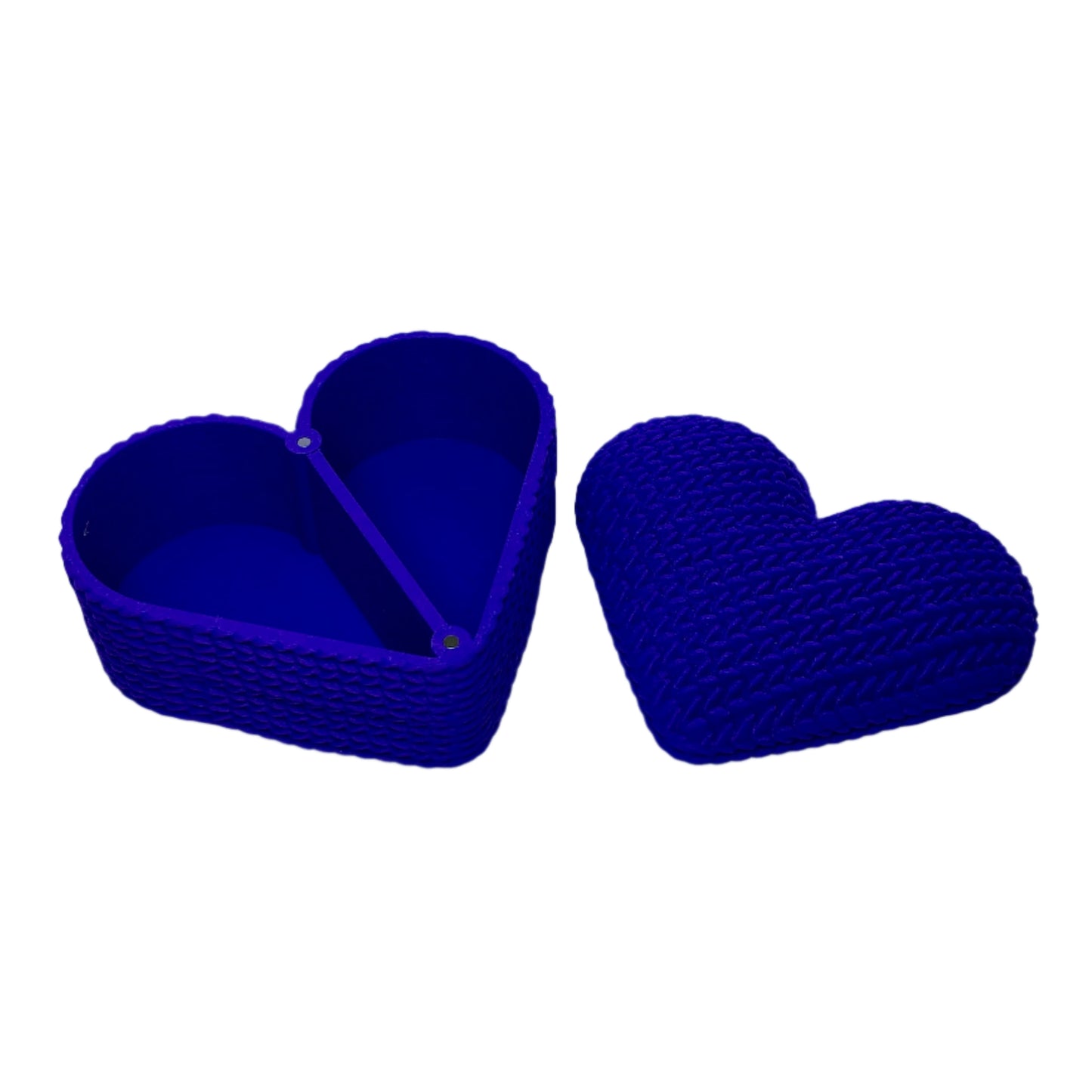 Heart-Shaped Knit Texture Gift Box with Magnetic Lid and Divider