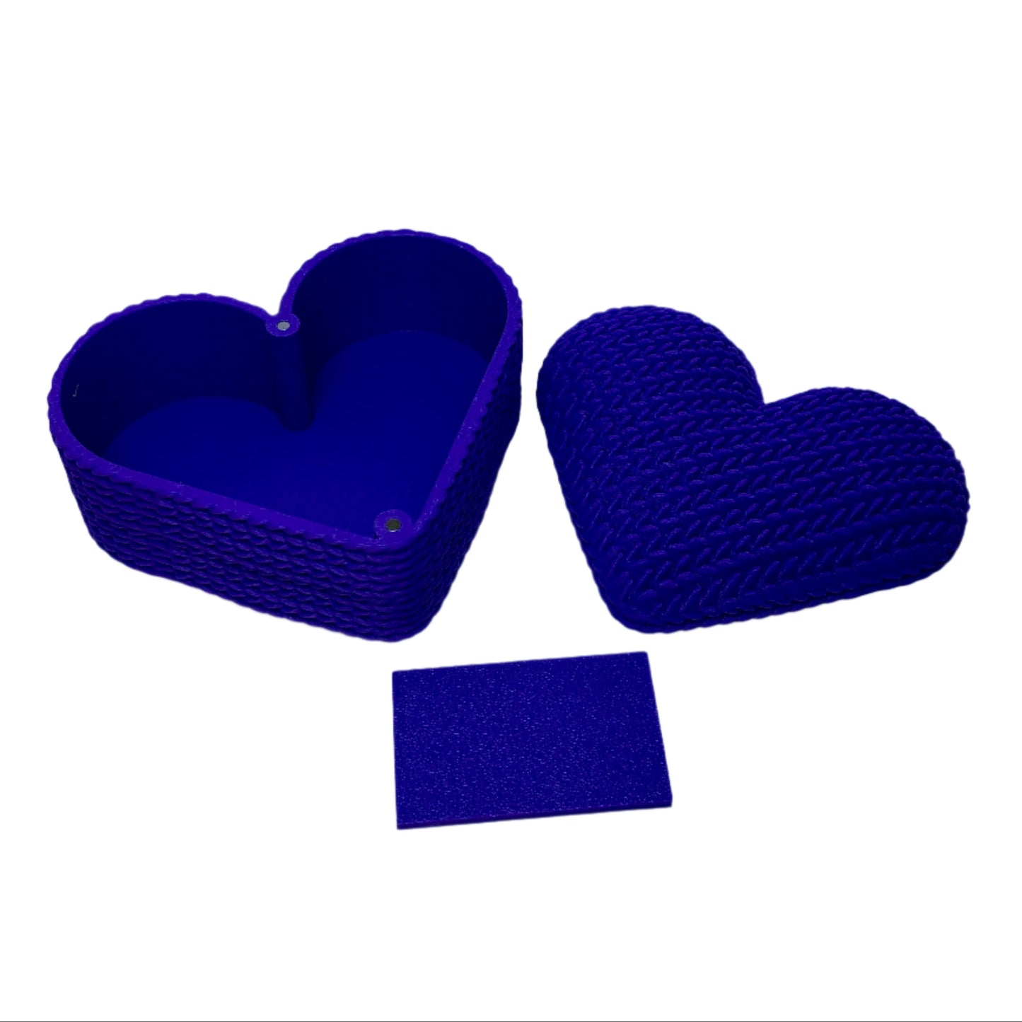 Heart-Shaped Knit Texture Gift Box with Magnetic Lid and Divider