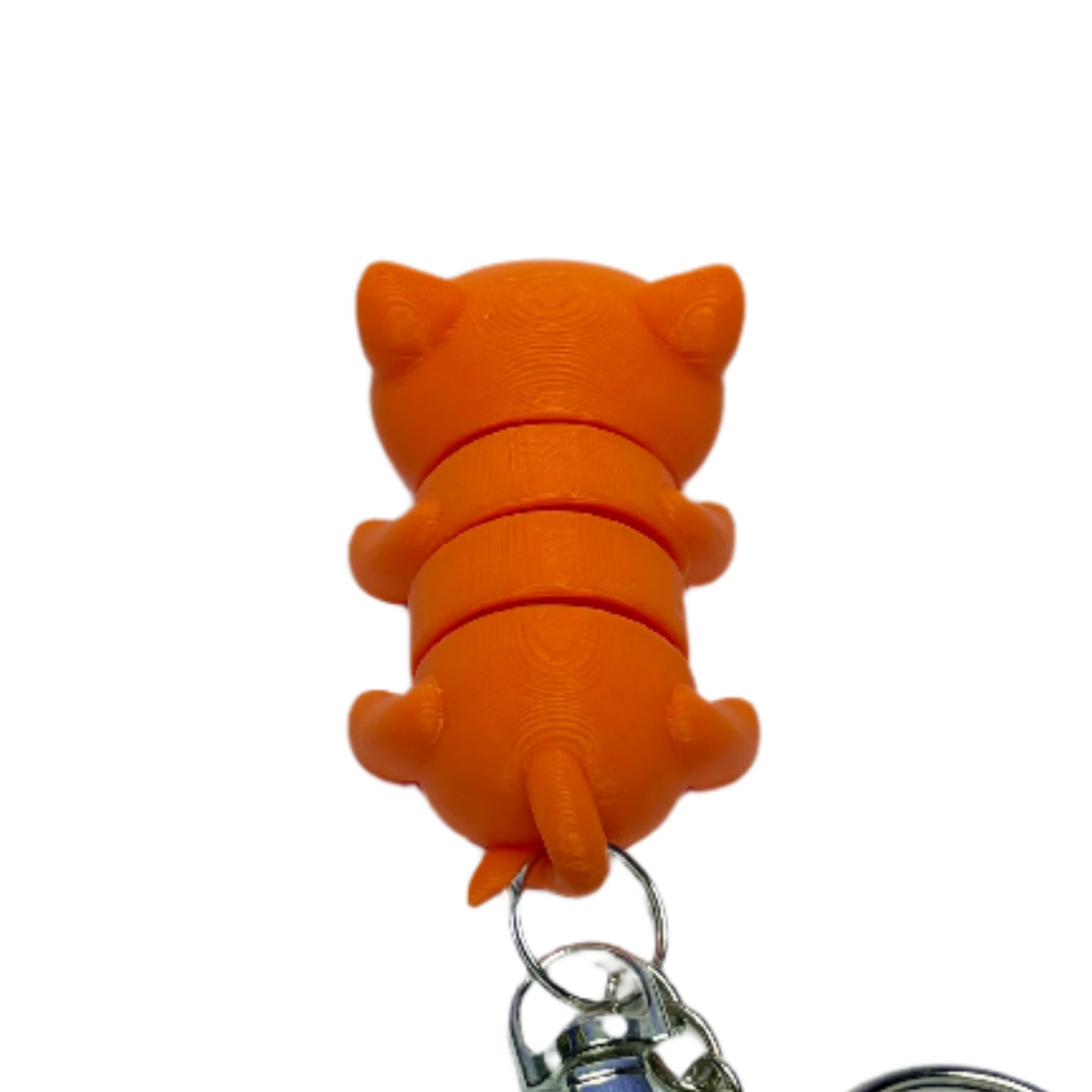 3D printed orange cat keychain fidget toy