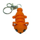 3D printed flexible orange fox keychain fidget toy
