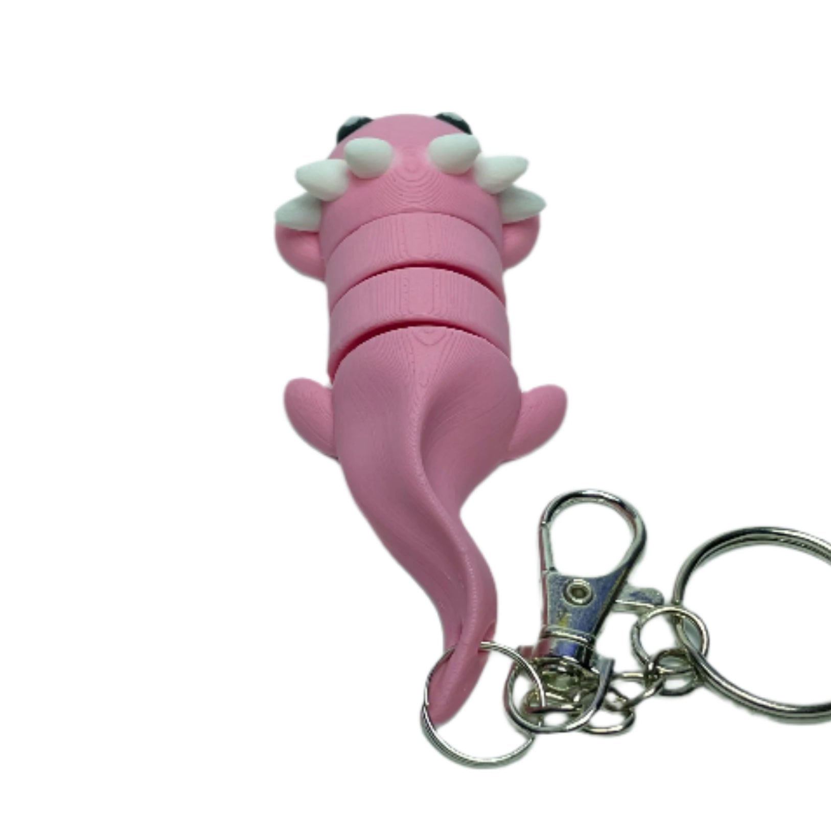 3D printed pink axolotl keychain fidget toy