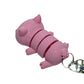 3D printed flexible pink pig keychain fidget toy