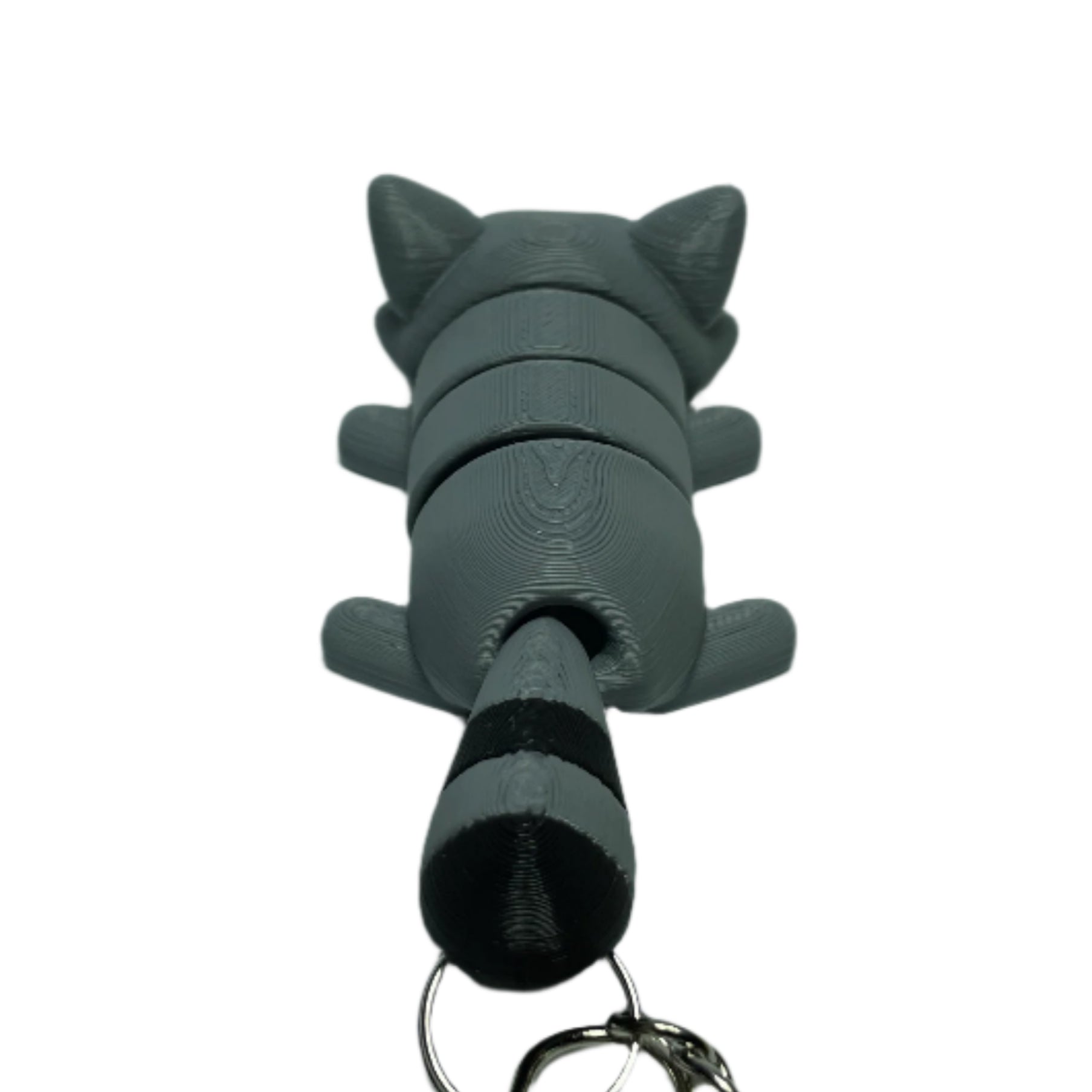3D printed flexible raccoon keychain