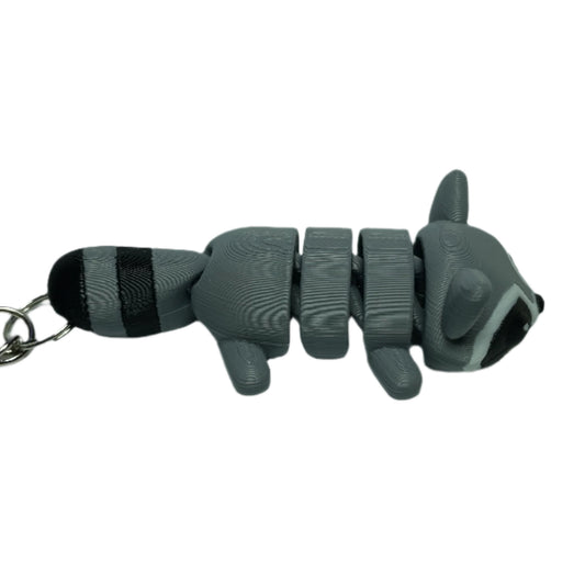 3D printed flexible raccoon keychain