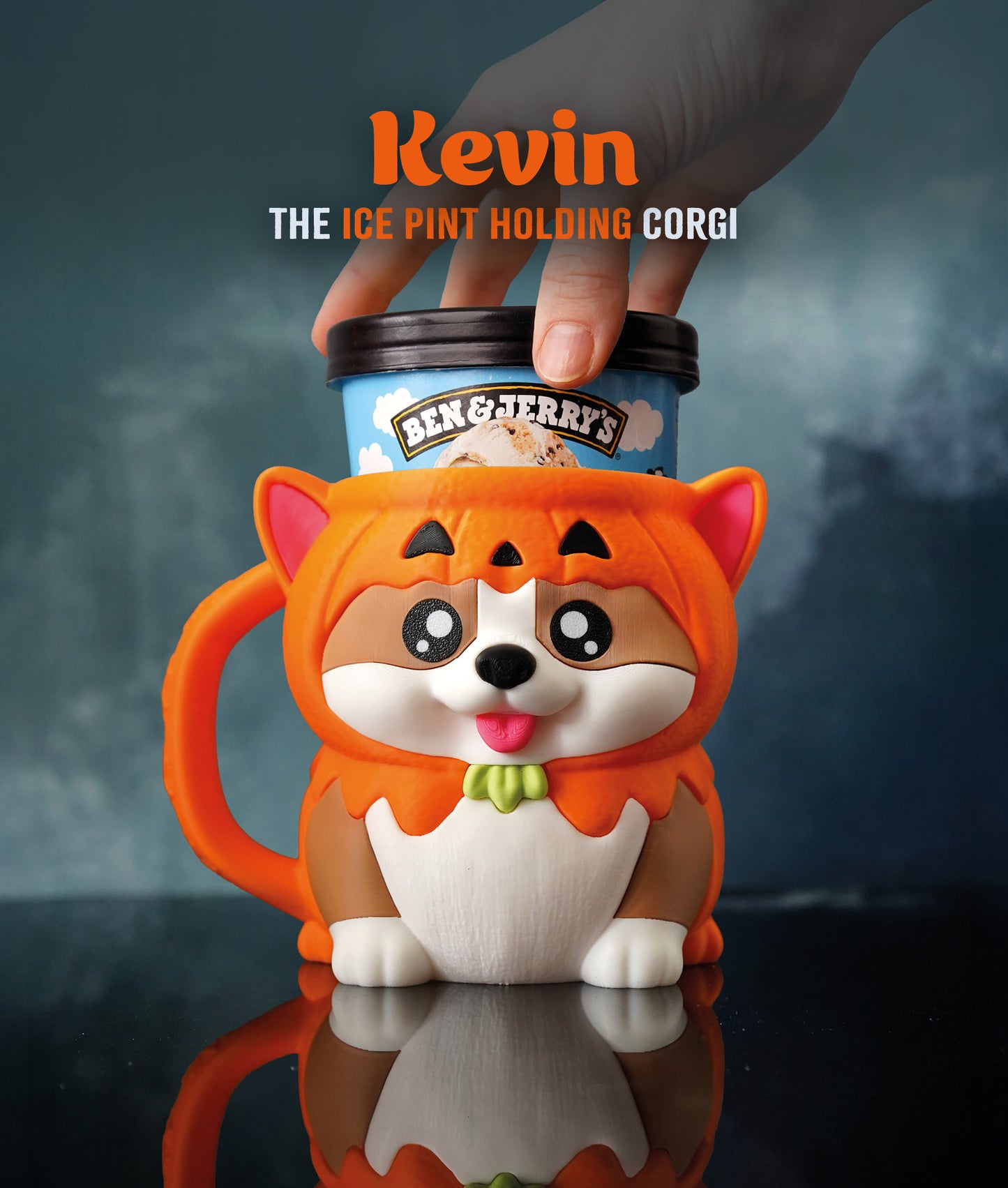 Kevin - The Ice Cream Pint Holding Corgi - Pint Pals by LeHa Design