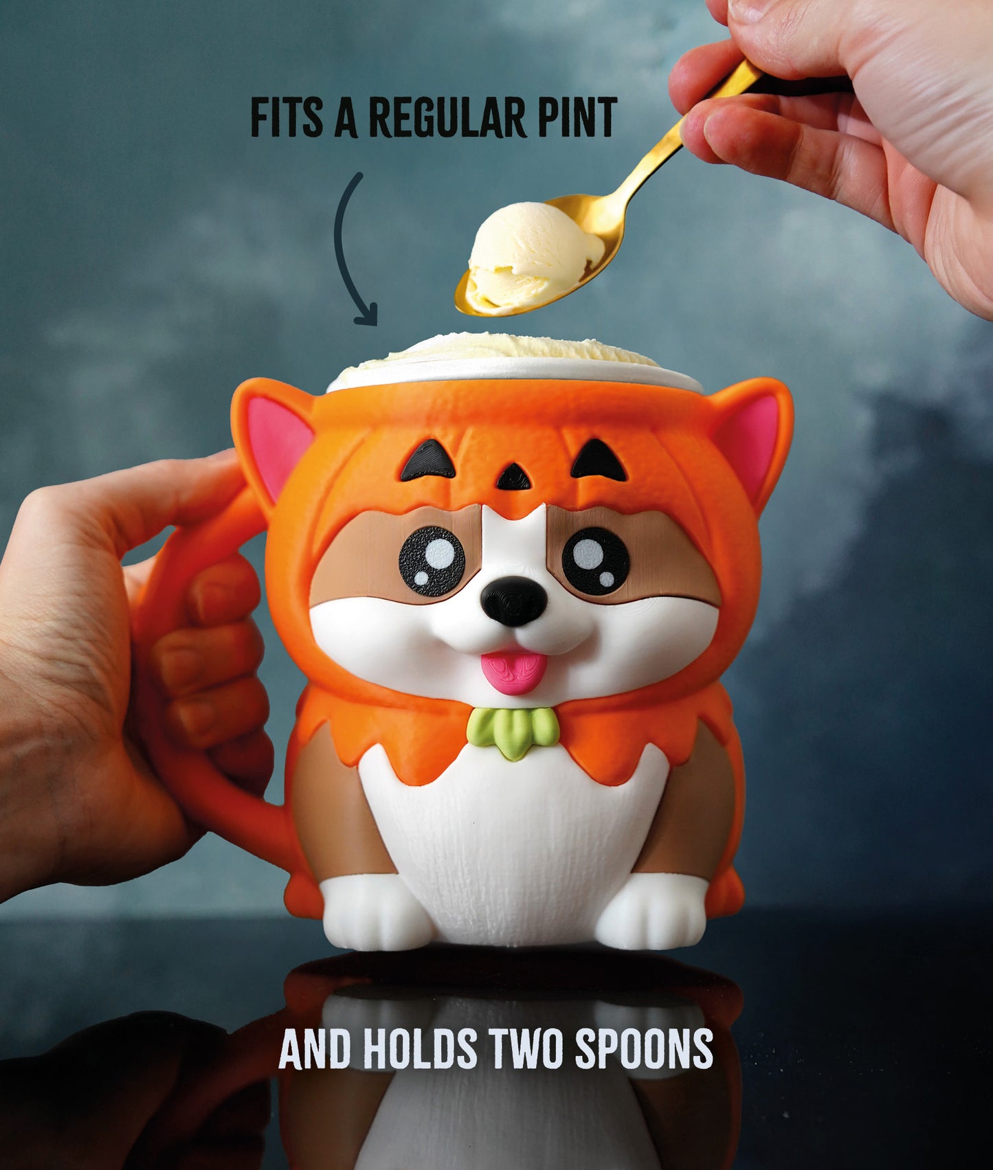 Kevin - The Ice Cream Pint Holding Corgi - Pint Pals by LeHa Design