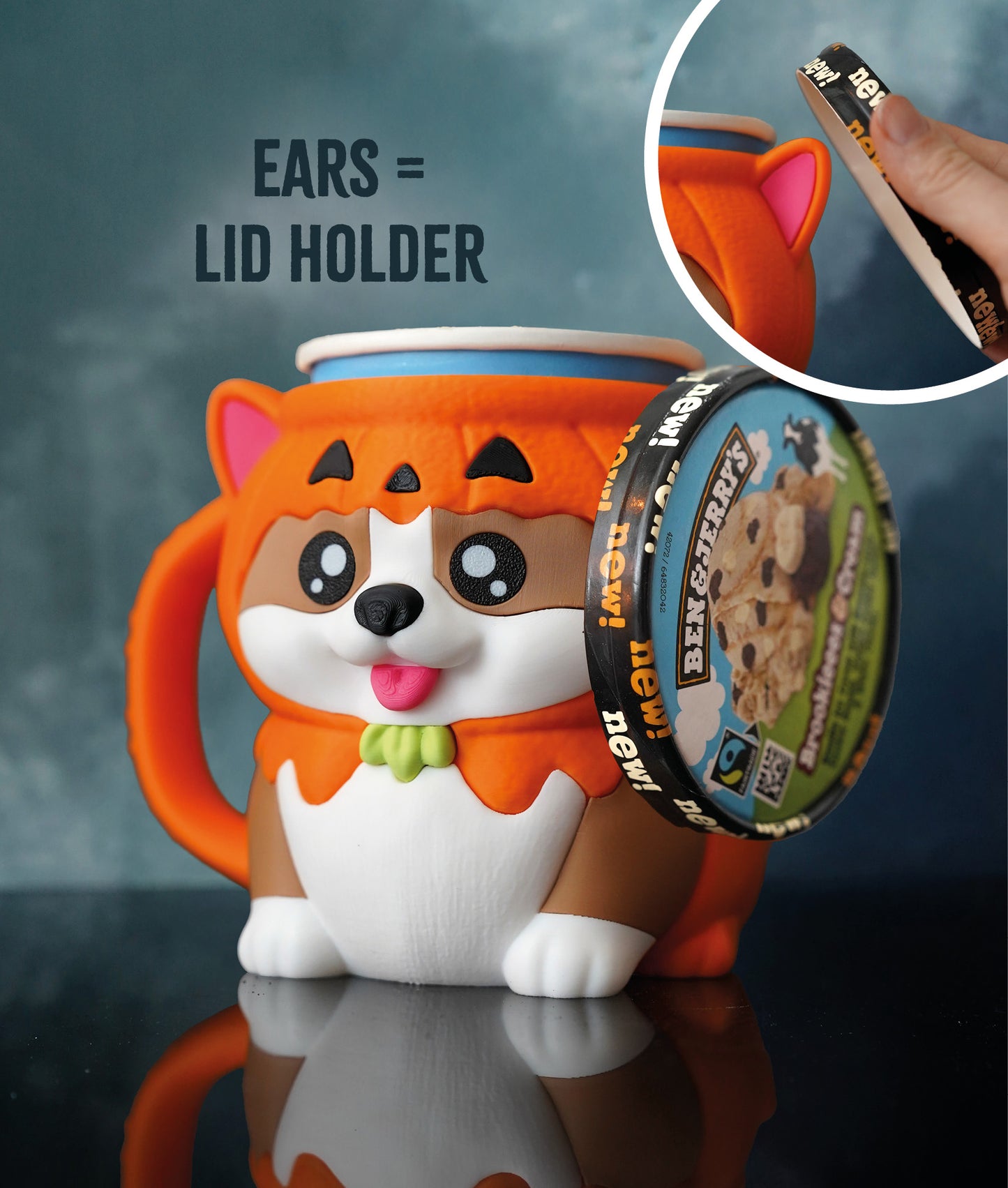 Kevin - The Ice Cream Pint Holding Corgi - Pint Pals by LeHa Design