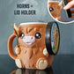 Ferdinand - The Ice Cream Pint Holding Highland Cow - Pint Pals by LeHa Design