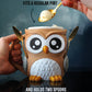 Owlfonso - The Ice Cream Pint Holding Owl - Pint Pals by LeHa Design