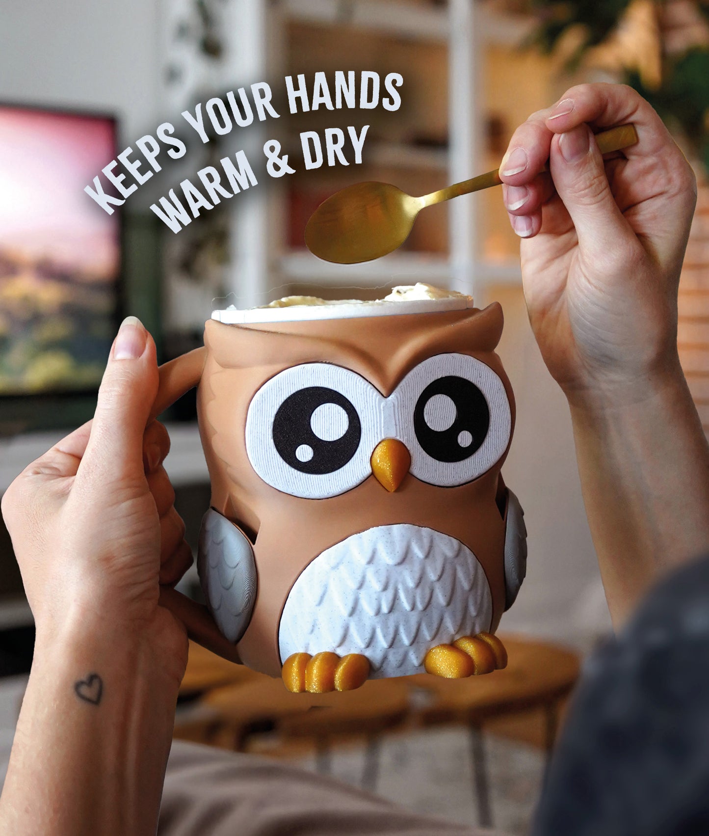 Owlfonso - The Ice Cream Pint Holding Owl - Pint Pals by LeHa Design