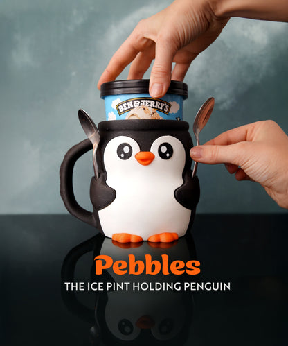 Pebbles - The Ice Cream Pint Holding Penguin - Pint Pals