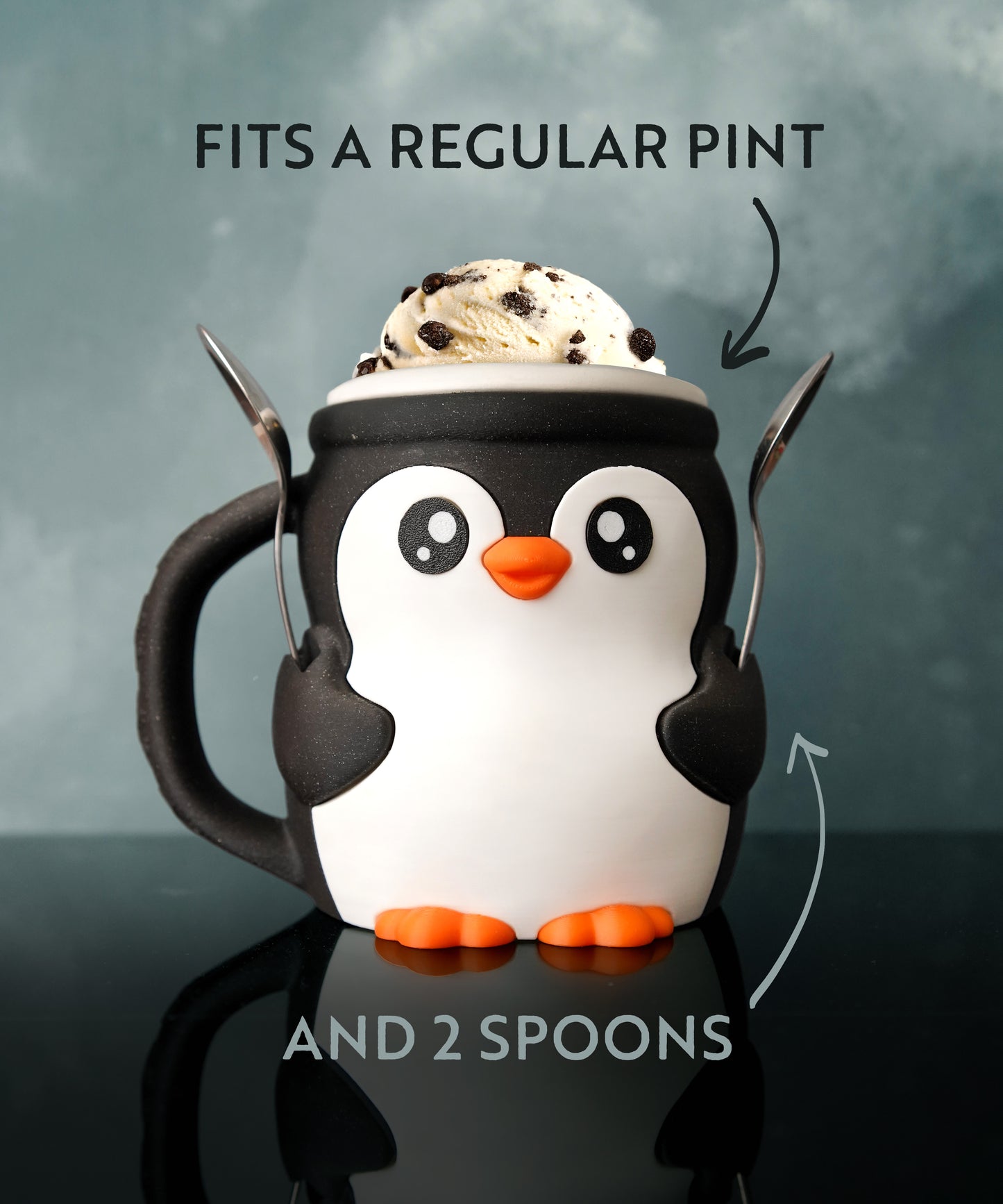 Pebbles - The Ice Cream Pint Holding Penguin - Pint Pals