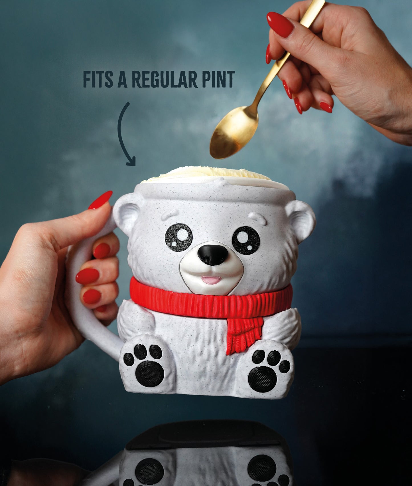 Pawblo - The Ice Cream Pint Holding Polar Bear - Pint Pals by LeHa Design